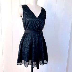 Banana Republic Metallic Black Mini Dress